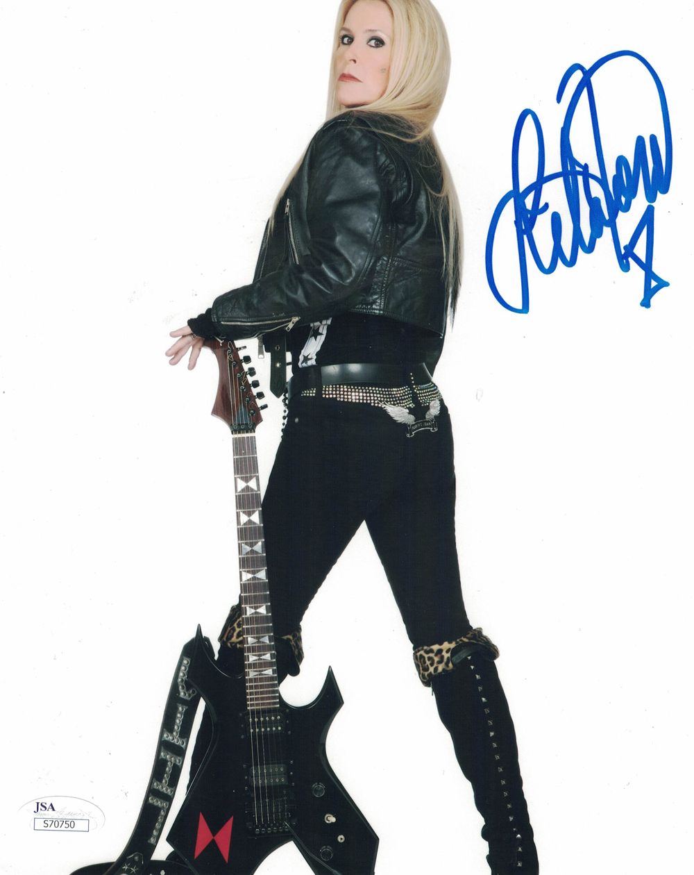Lita Ford Autographed/Signed The Runaways 8x10 Photo JSA
