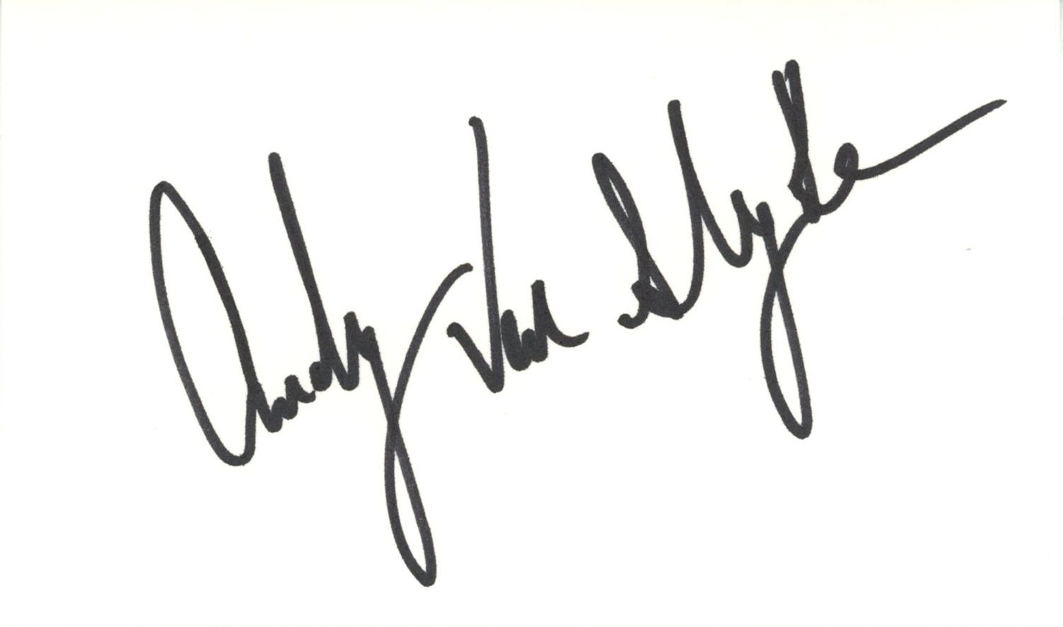 Andy Van Slyke Autographed Pittsburgh Pirates Index Card Beckett 45282