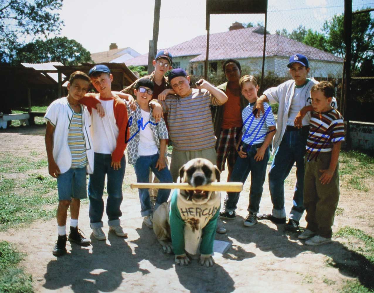 Tom Guiry Chancy Leopardi &amp; Obedzinski Signed Sandlot 11x14 Photo
