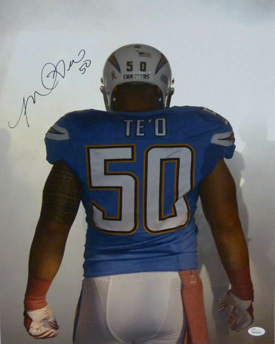 Manti Te&#39;o Autographed San Diego Chargers Smoke 16x20 Photo JSA