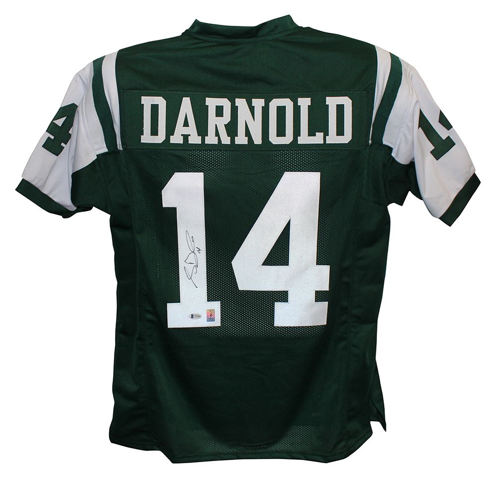 Sam Darnold Autographed/Signed Pro Style Green XL Jersey BAS
