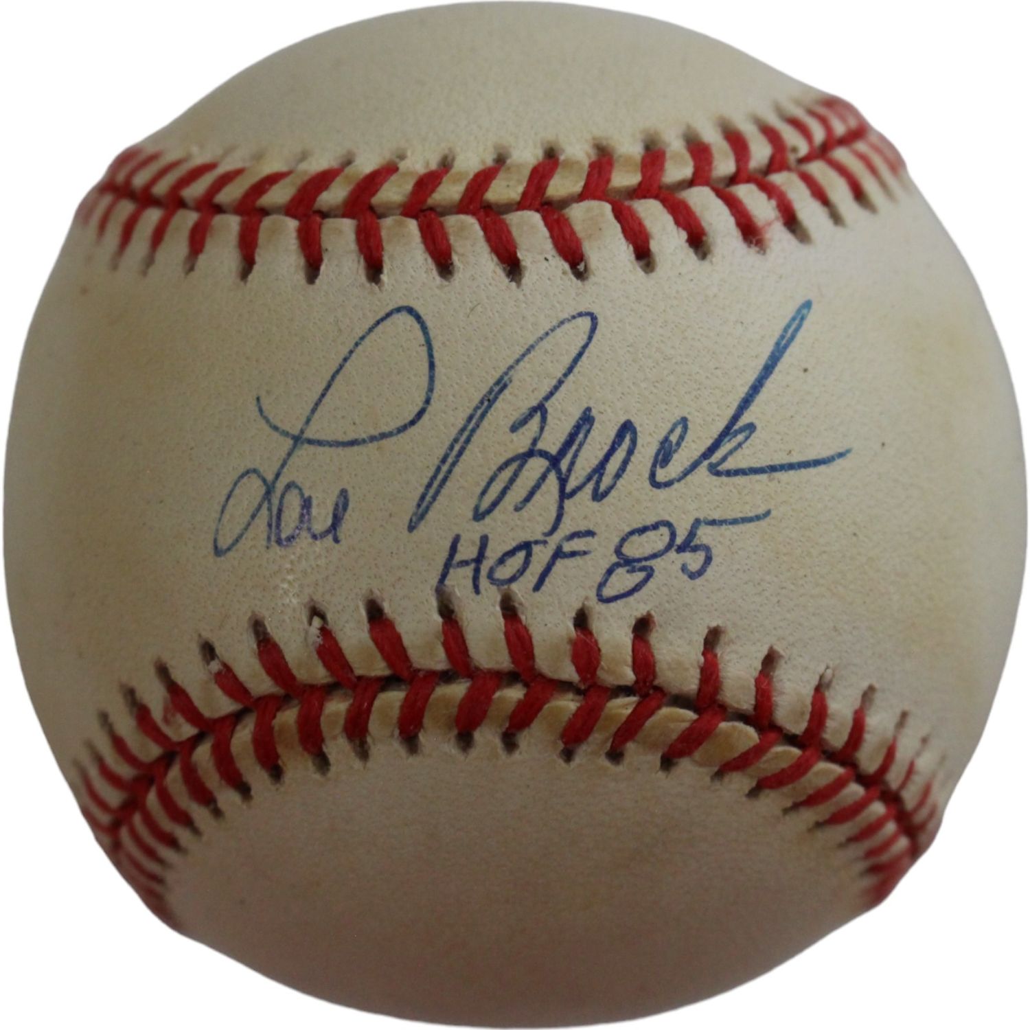Lou Brock Autographed National League Baseball HOF Toned Beckett 44362
