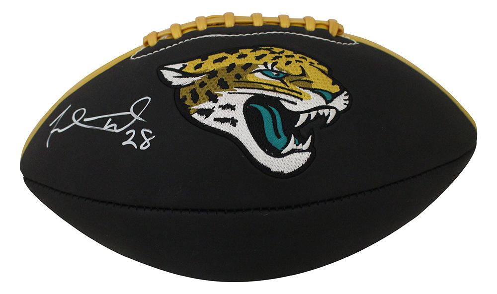 Fred Taylor Autographed Jacksonville Jaguars Black Logo Football BAS
