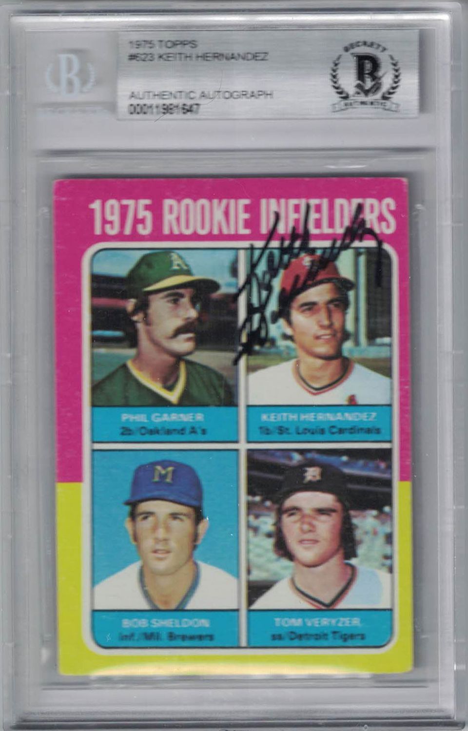 Keith Hernandez Signed 1975 Topps Rookie Infielders #623 Trading Card BAS