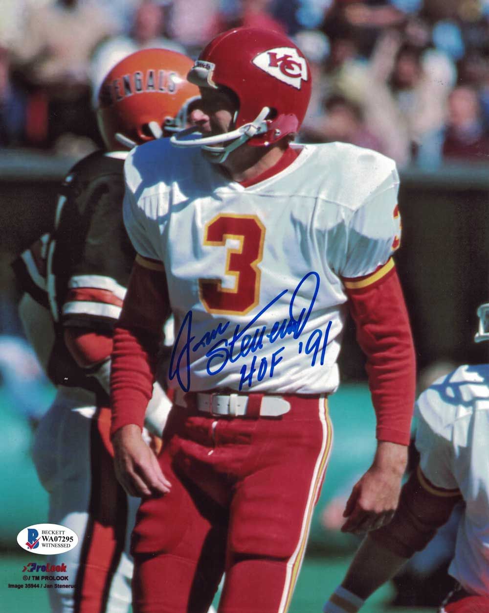 Jan Stenerud Autographed/Signed Kansas City Chiefs 8x10 Photo HOF BAS PF