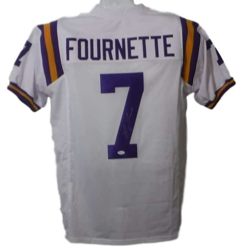 Leonard Fournette Autographed LSU Tigers Custom Size XL White Jersey JSA