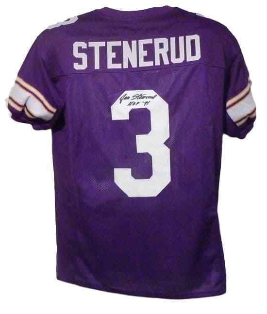 Jan Stenerud Autographed Minnesota Vikings Purple size XL jersey