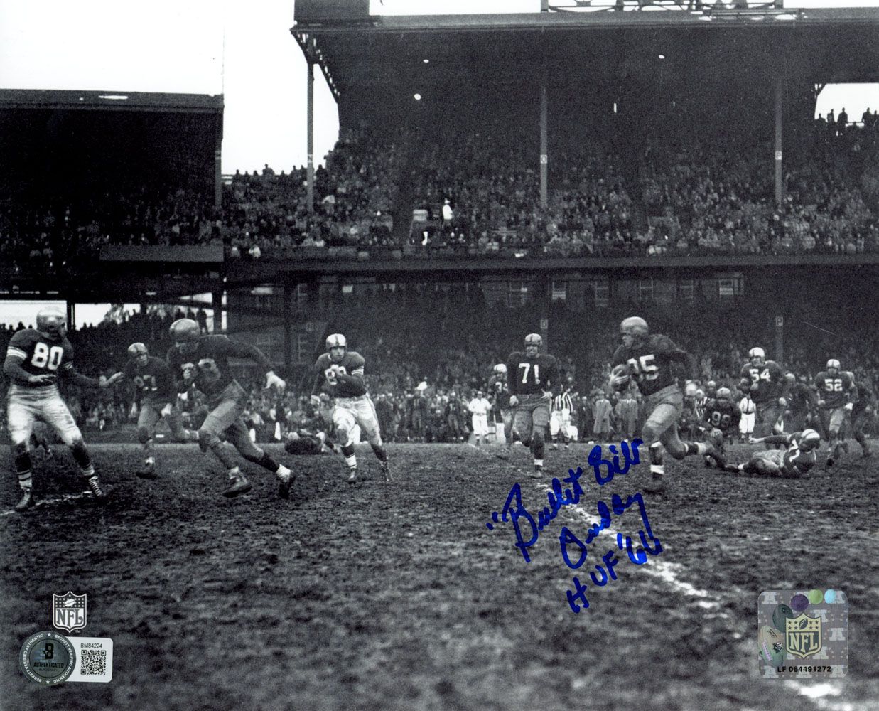 Bullet Bill Dudley Signed Pittsburgh Steelers 8x10 Photo HOF BAS 45569