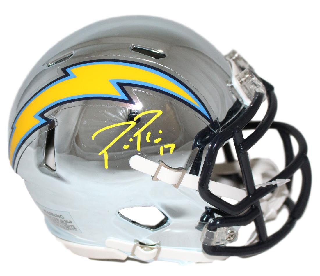 Phillip Rivers Autographed Los Angeles Chargers Chrome Mini Helmet BAS