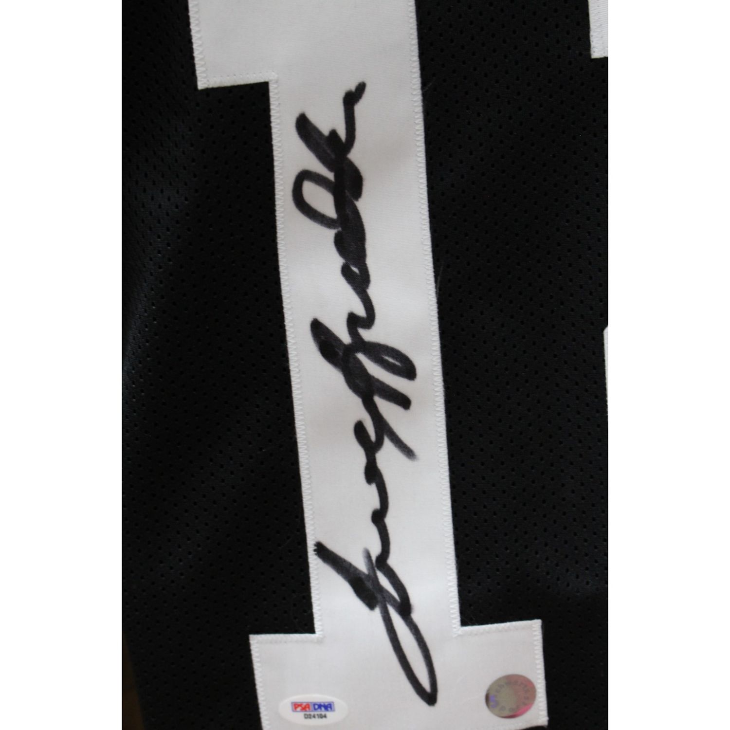 Terry Bradshaw Autographed/Signed Pro Style Black Jersey PSA 44086