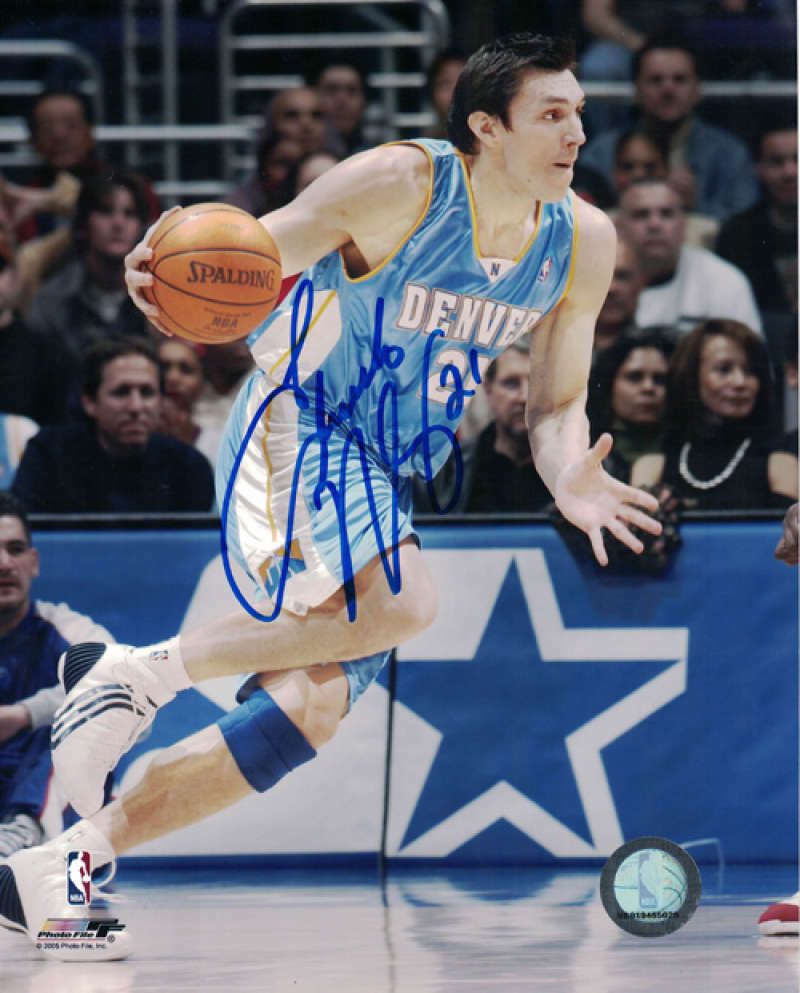 Eduardo Najera Autographed Denver Nuggets 8x10 Right Blue