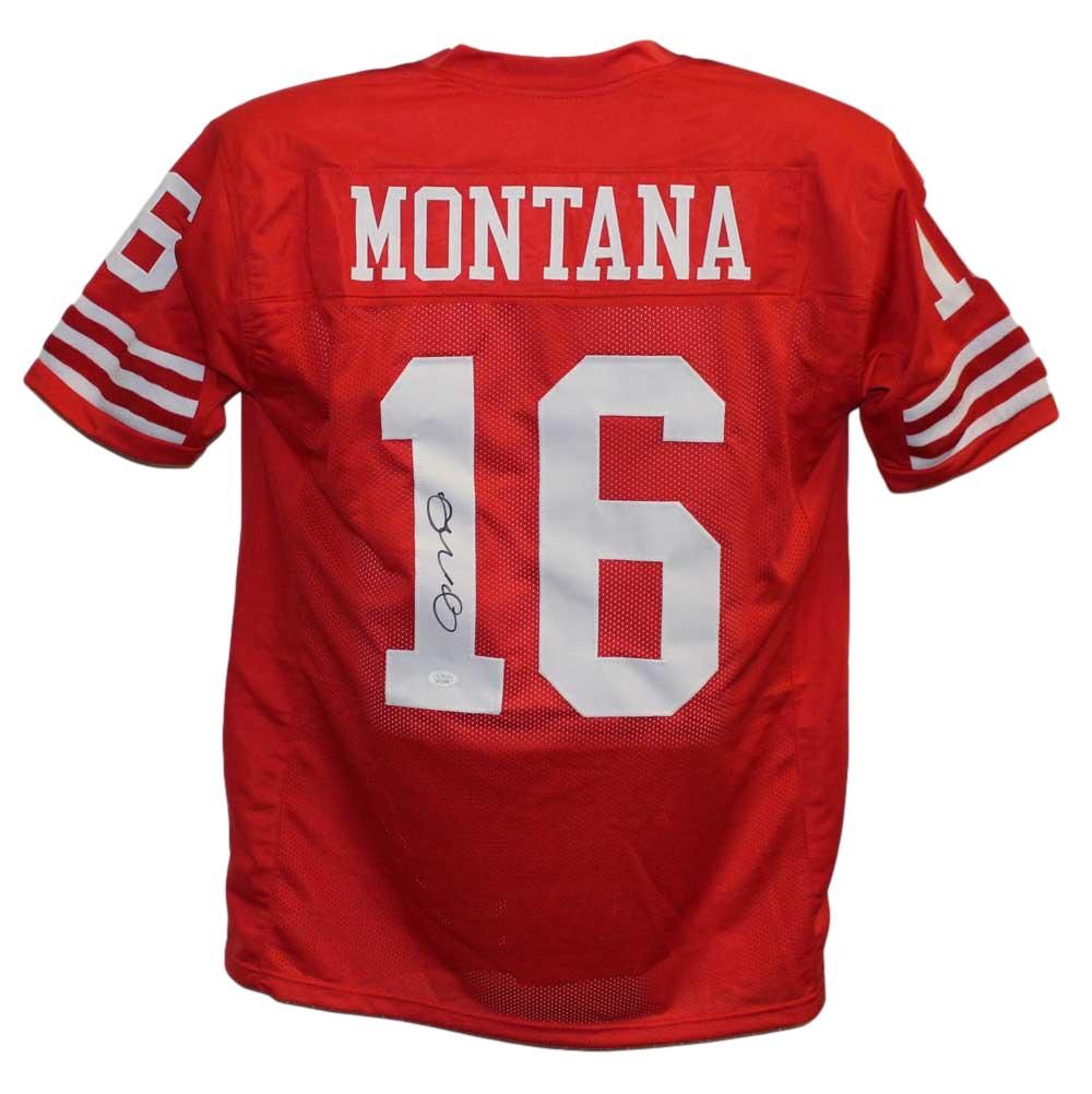 Joe Montana Autographed/Signed Pro Style Red XL Jersey BAS