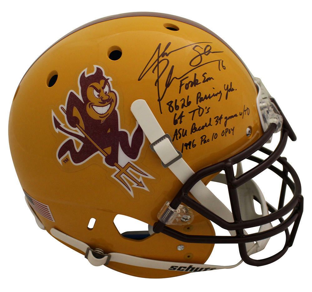 Jake Plummer Autographed Arizona State Schutt Authentic Helmet 6 Insc BAS