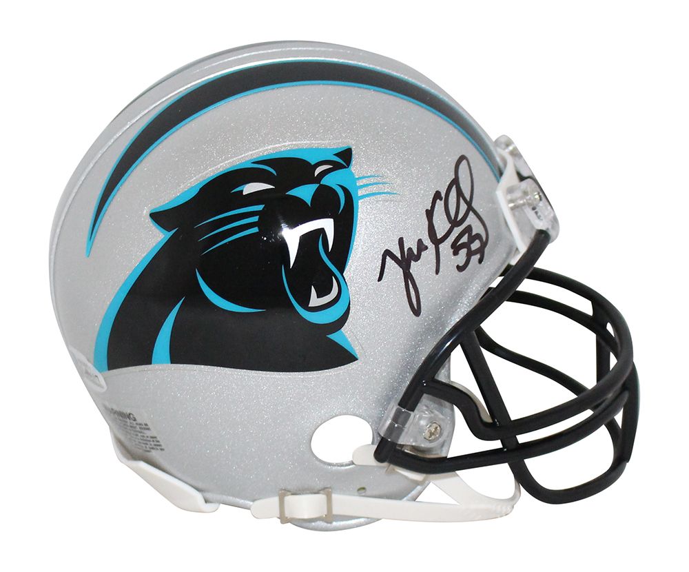 Luke Kuechly Autographed/Signed Carolina Panthers Mini Helmet BAS