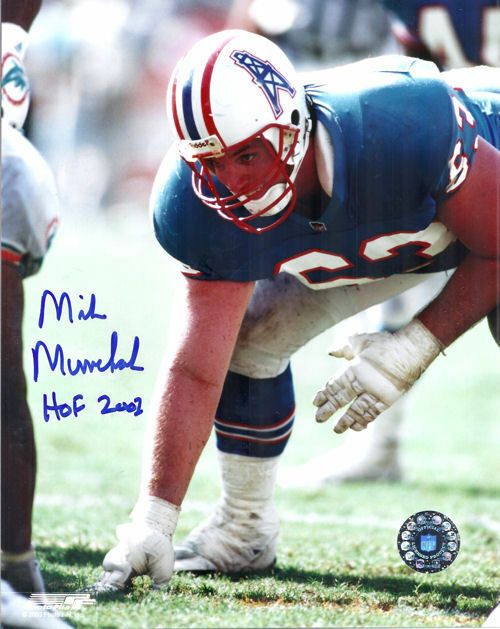 Mike Munchak Autographed Houston Oilers 8x10 Photo (3 Point)