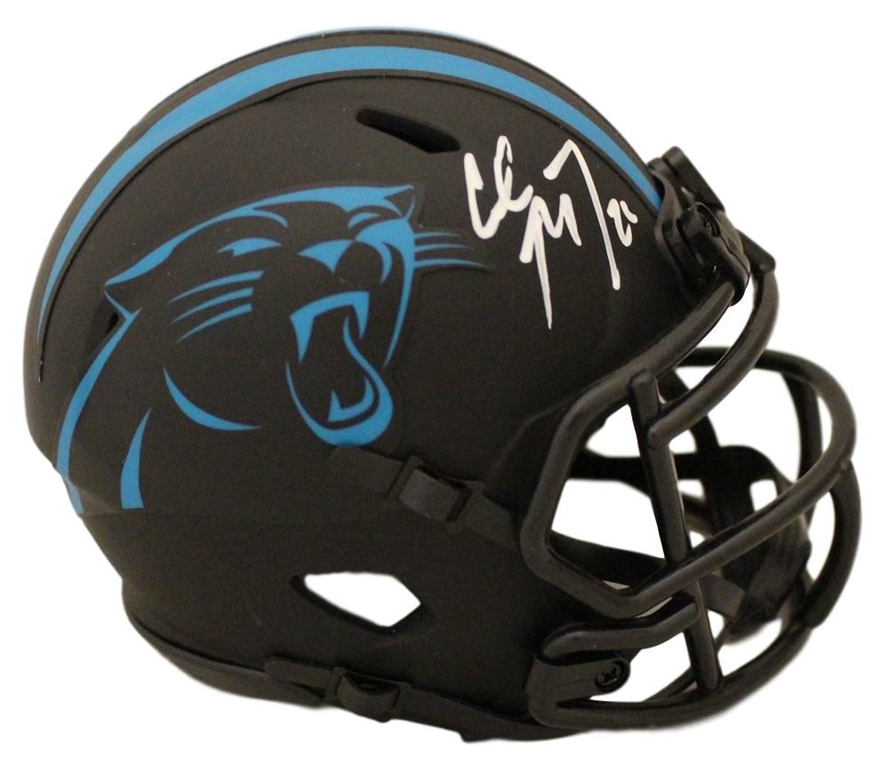Christian McCaffrey Autographed Carolina Panthers Eclipse Mini Helmet BAS