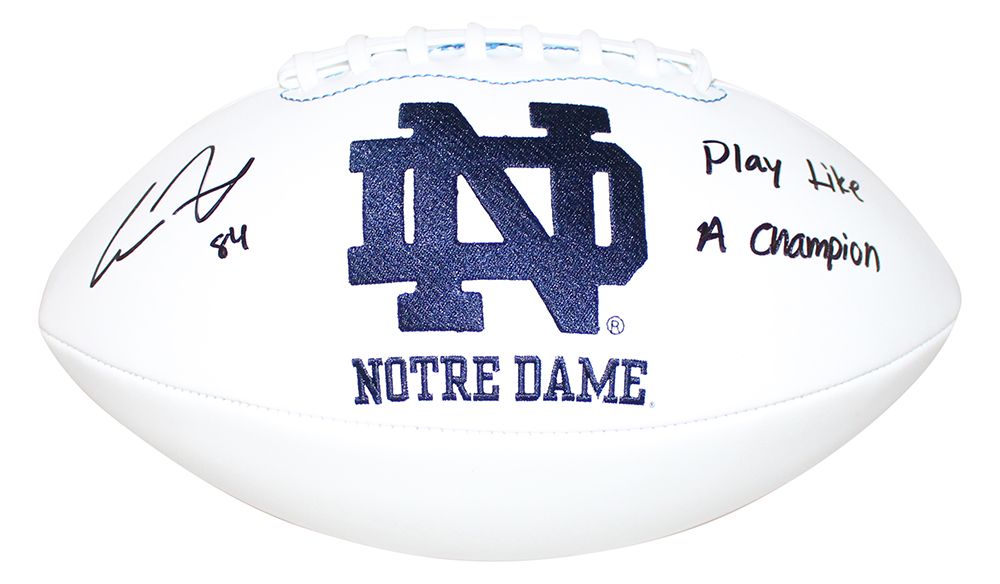 Cole Kmet Autographed Notre Dame Logo Football Play Like Champion BAS