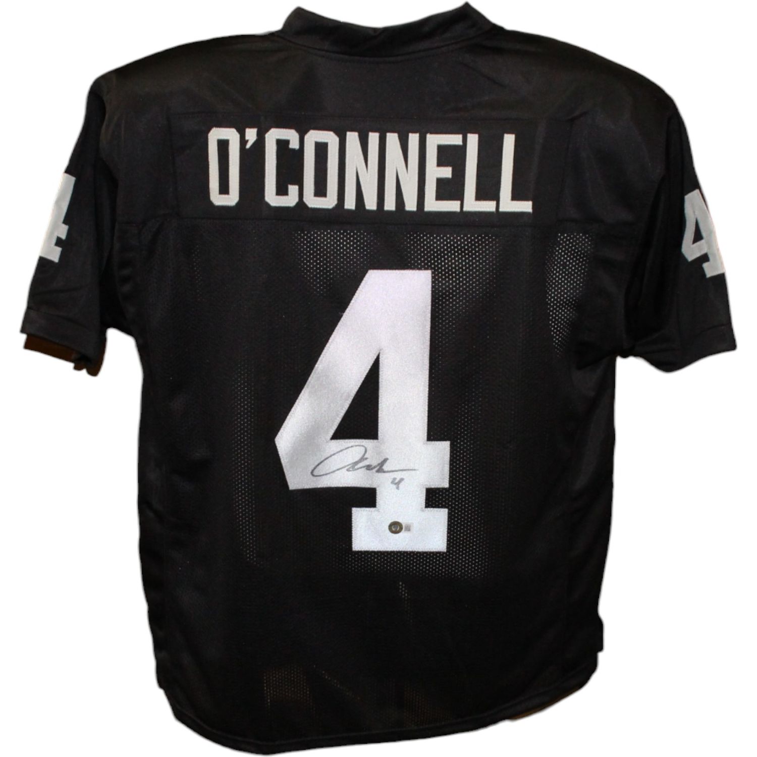 Aidan O&#39;Connell Autographed/Signed Pro Style Black Jersey Beckett 43305
