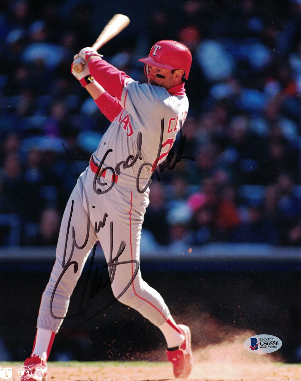 Will Clark Autographed/Signed Texas Rangers 8x10 Photo Good Luck BAS PF
