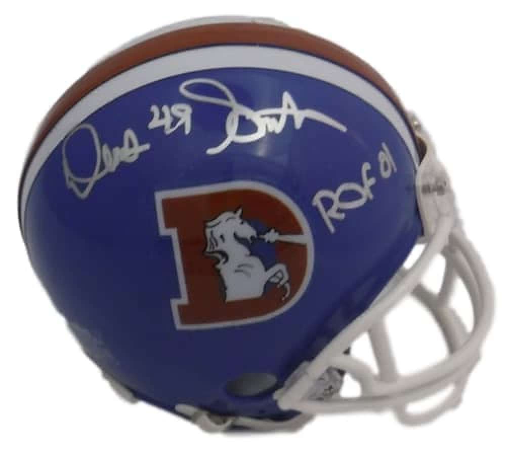 Dennis Smith Autographed Denver Broncos D Logo Mini Helmet ROF