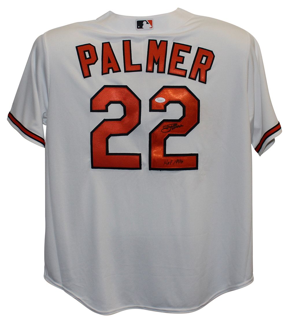 Jim Palmer Autographed Baltimore Orioles Majestic White XL Jersey HOF JSA