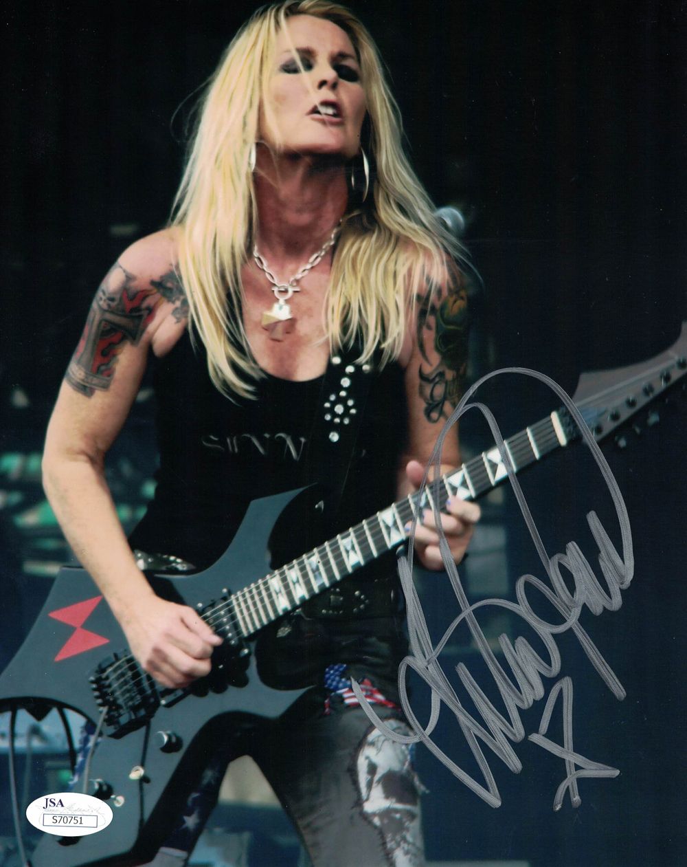 Lita Ford Autographed/Signed The Runaways 8x10 Photo JSA