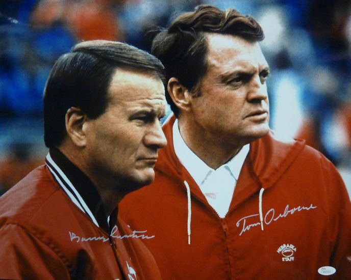 Barry Switzer &amp; Tom Osborne Autographed Nebraska Cornhuskers 16x20 photo JSA