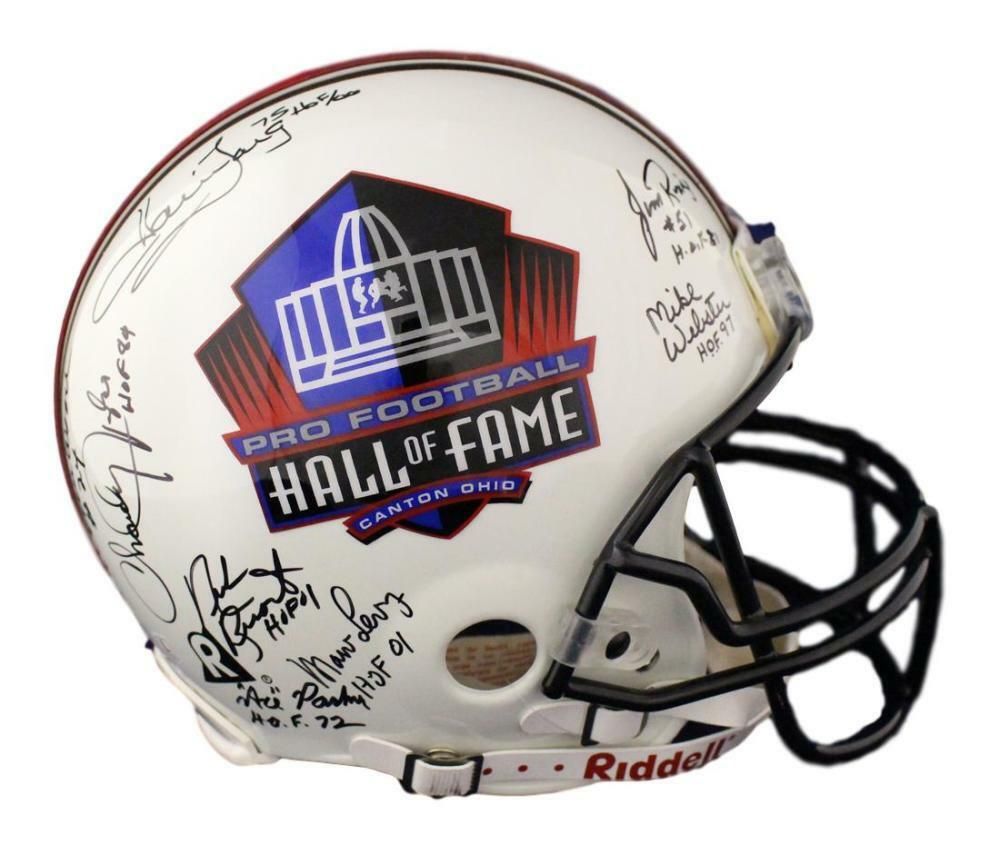 Hall of Fame NFL Signed Proline Helmet 17 Sigs Long Taylor Riggins BAS