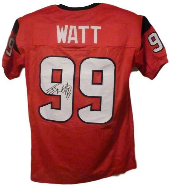 JJ Watt Autographed Houston Texans red size XL jersey JSA