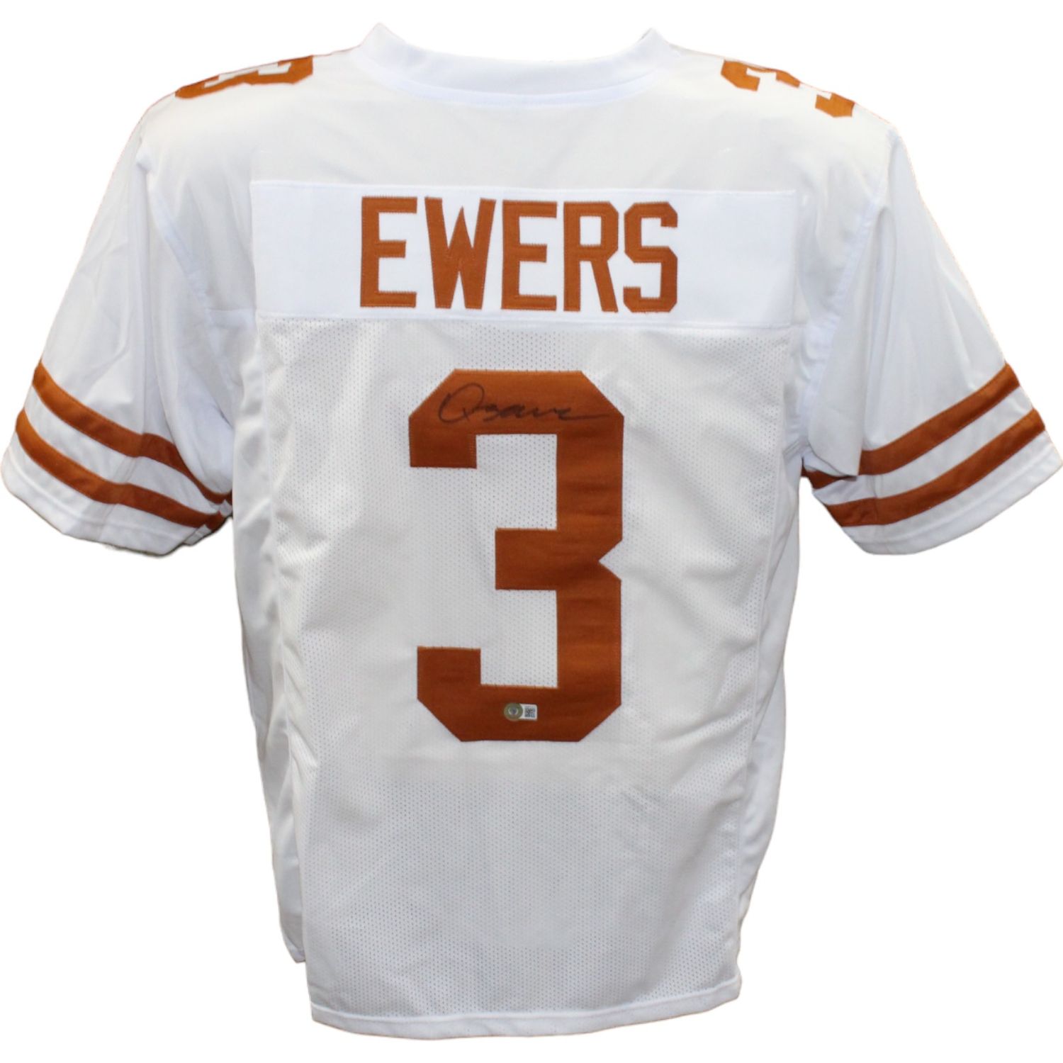 Quinn Ewers Autographed/Signed College Style White Jersey Beckett