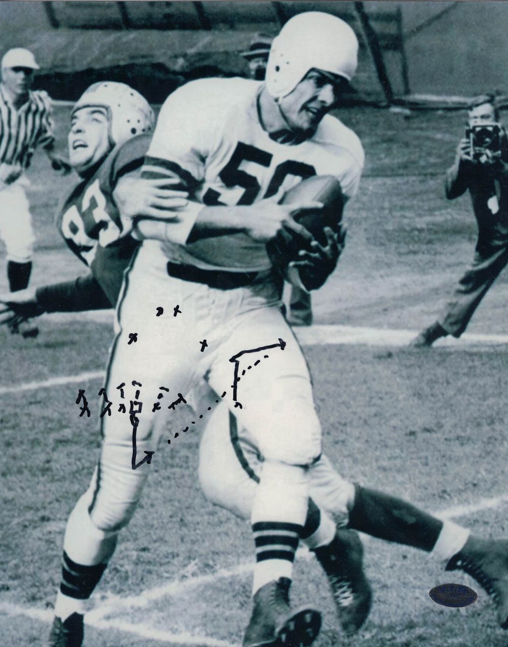 Dante Lavelli Cleveland Browns Hand Drawn Play 8x10 Photo