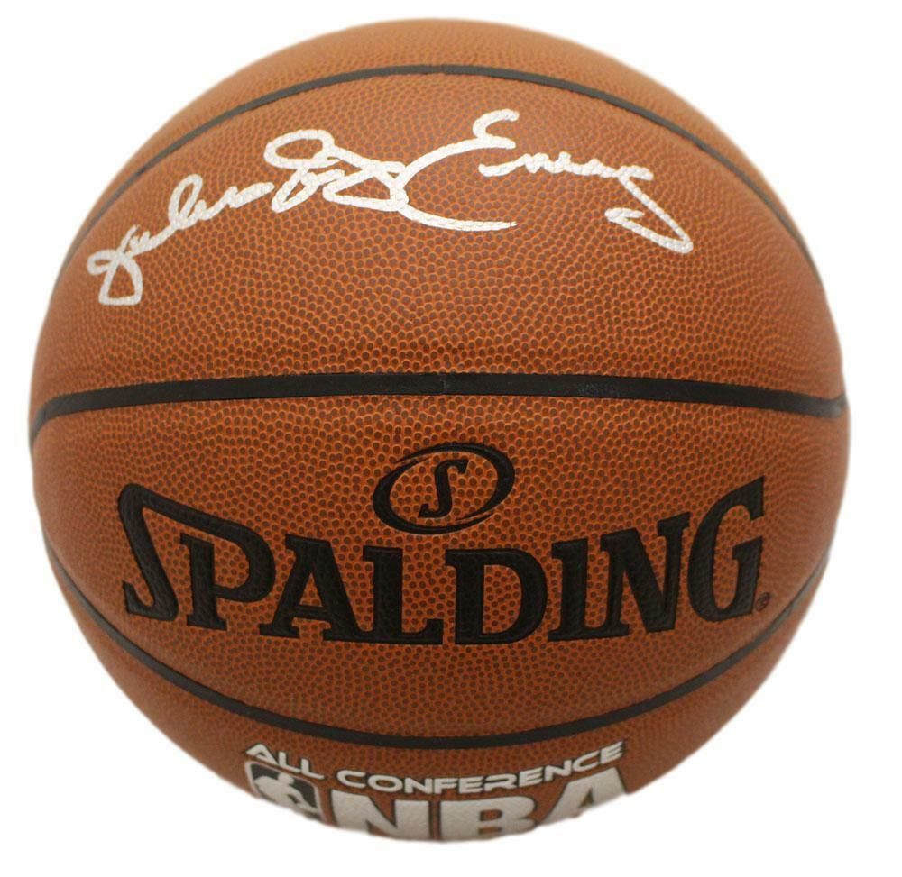 Julius Dr J Erving Autographed Philadelphia 76ers Spalding Basketball BAS