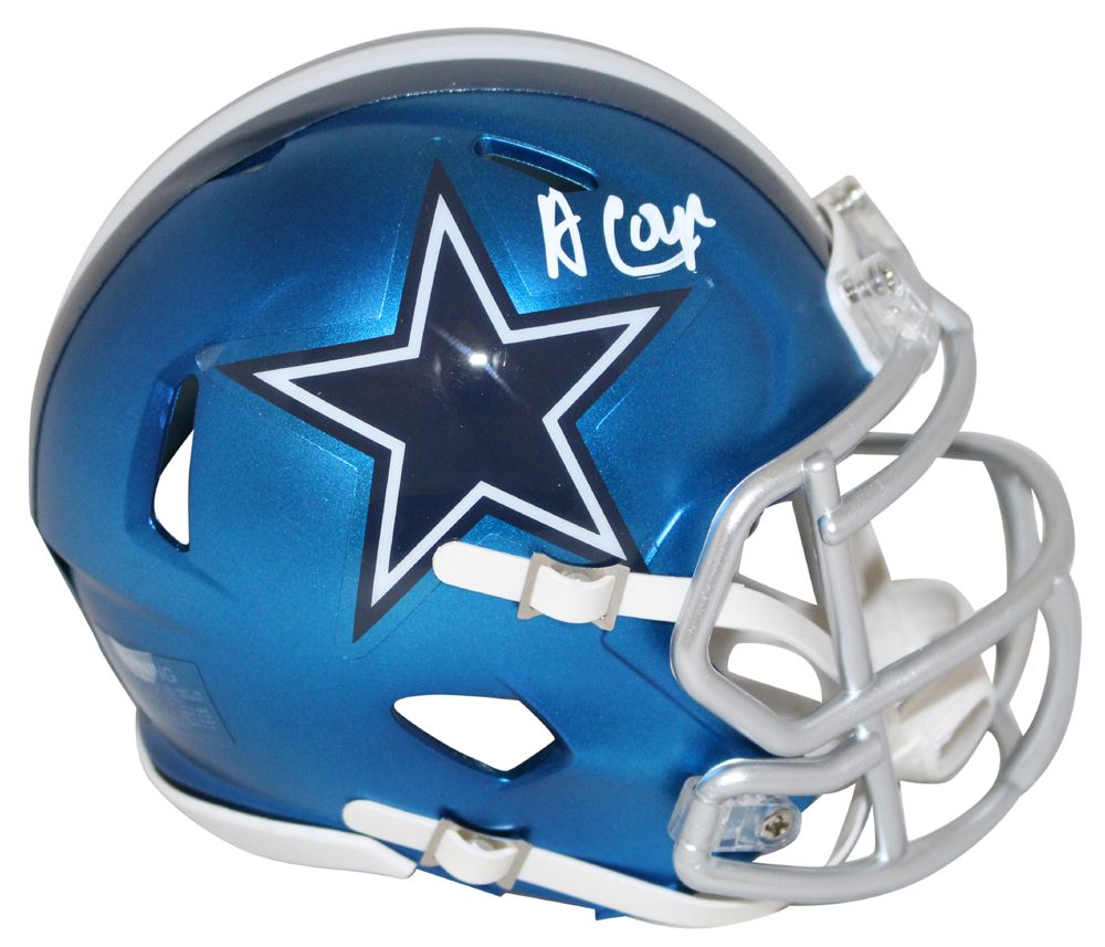 Amari Cooper Autographed/Signed Dallas Cowboys Blaze Mini Helmet JSA