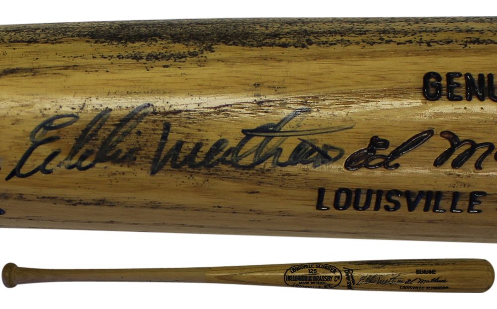 Eddie Matthews Autographed Atlanta Braves Louisville Slugger Bat JSA