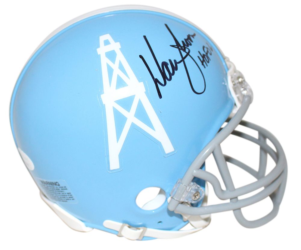 Warren Moon Autographed Houston Oilers TB Mini Helmet HOF JSA