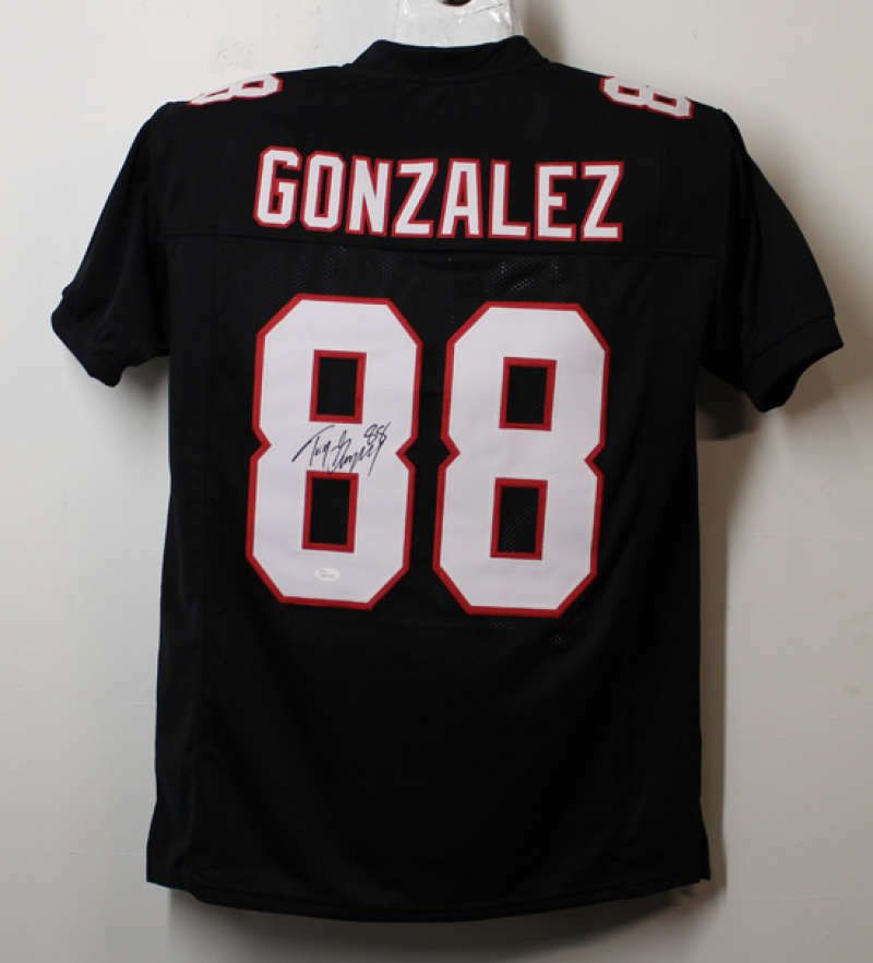 Tony Gonzalez Autographed Atlanta Falcons Size XL Black Jersey JSA