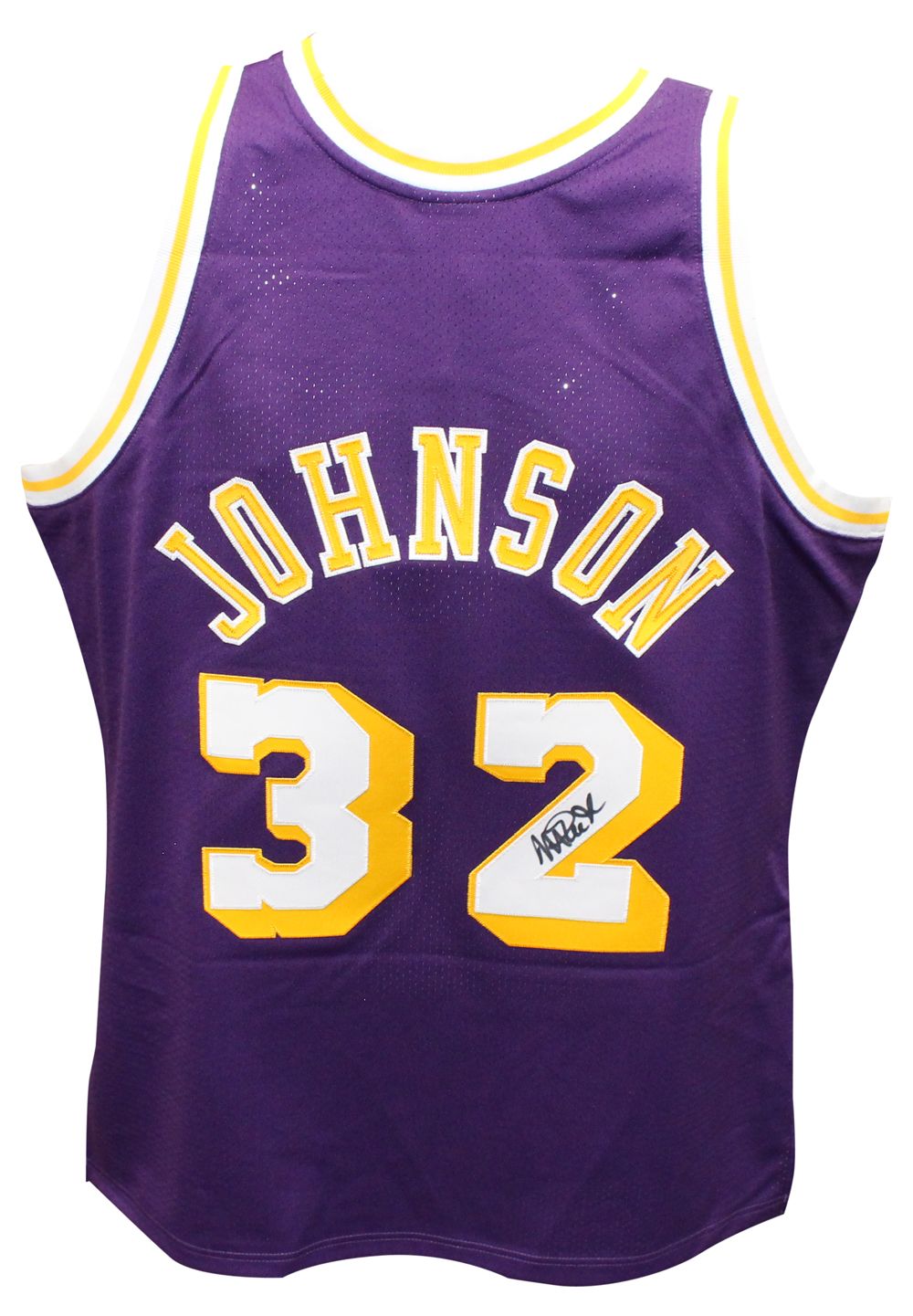 Magic Johnson Signed Authentic Los Angeles Lakers M&amp;N Jersey Beckett