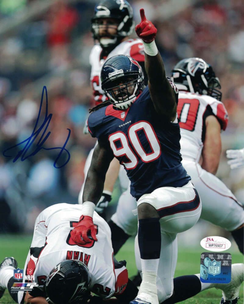 Jadeveon Clowney Autographed Houston Texans 8x10 Photo (Pointing) JSA