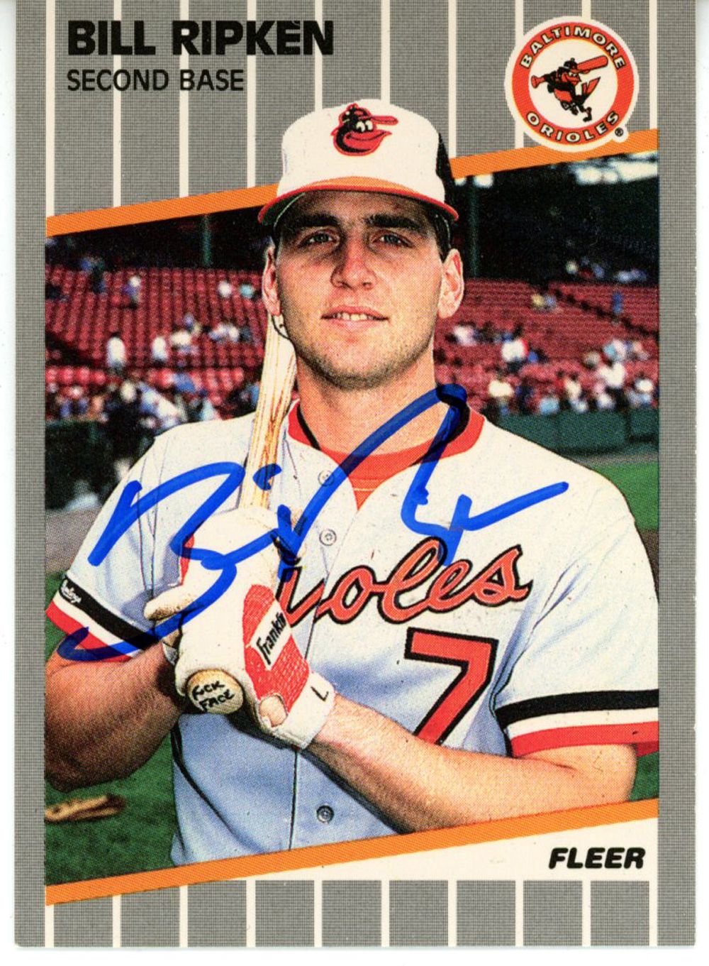 Billy Ripken Autographed 1989 Fleer #616 F Face Error Trading Card Beckett