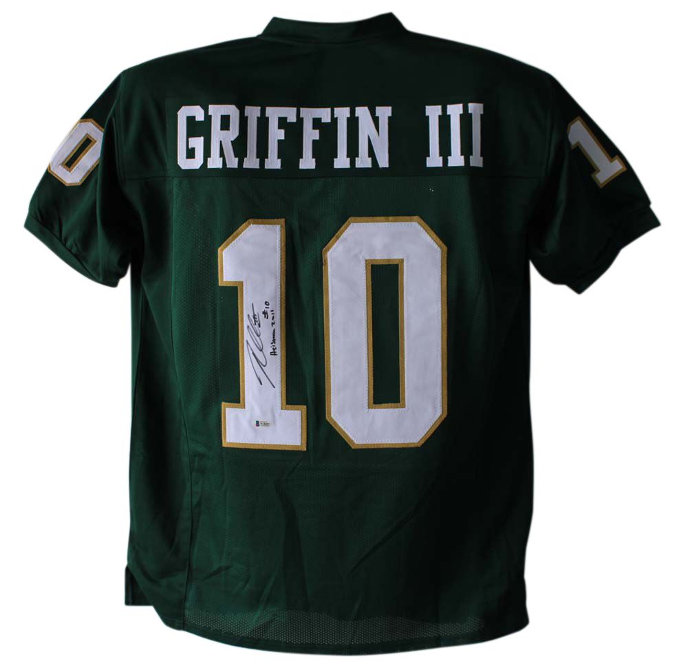 Robert Griffin III Autographed Baylor Bears Green XL Jersey Heisman BAS