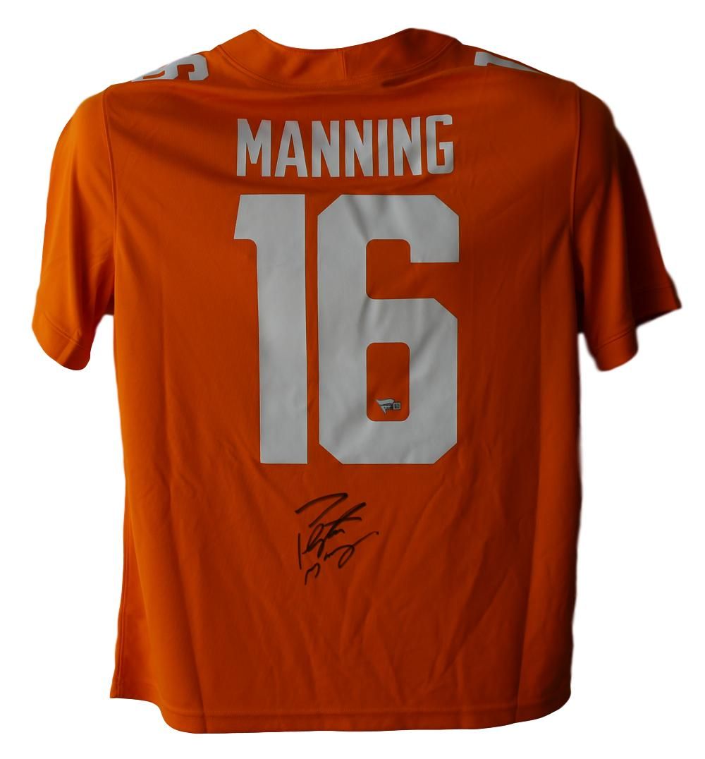 Peyton Manning Autographed Tenessee Volunteers Orange Nike L Jersey FAN