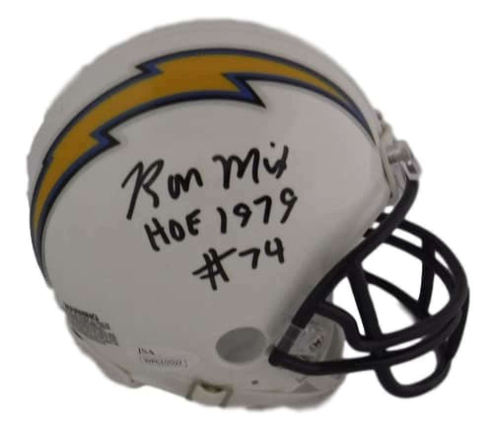 Ron Mix Autographed San Diego Chargers TB Mini Helmet HOF 1979 JSA