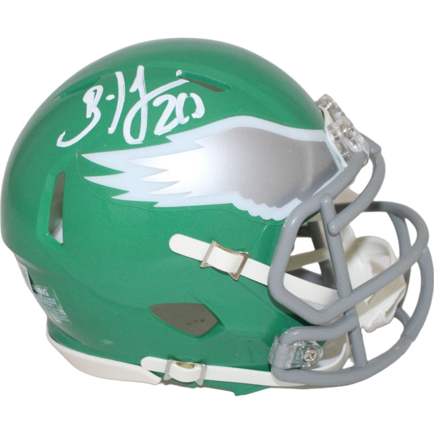 Brian Dawkins Signed Philadelphia  Kelly Green Mini Helmet BAS