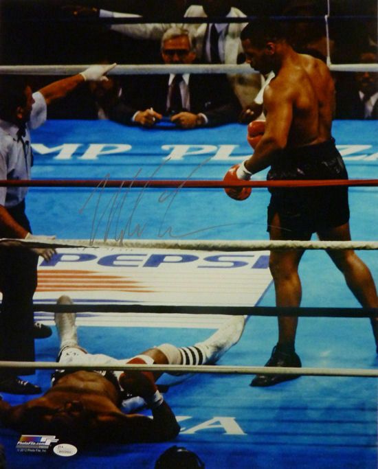 Mike Tyson Autographed 16x20 Photo vs Michael Spinks JSA