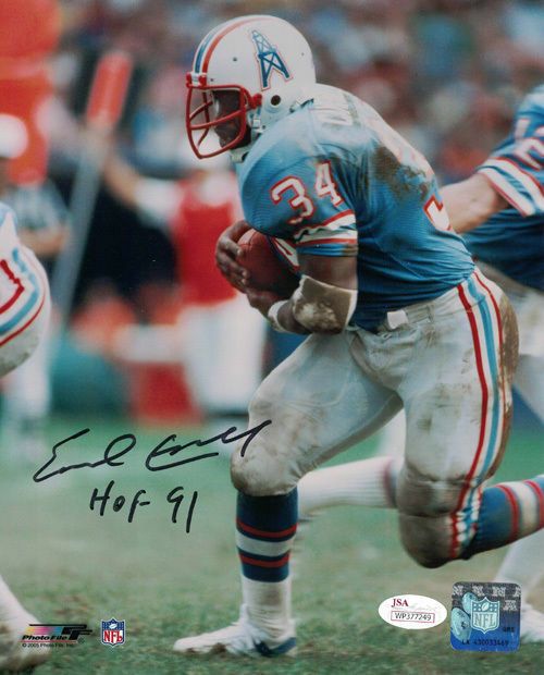 Earl Campbell Autographed Houston Oilers 8x10 Photo Color (HOF) JSA
