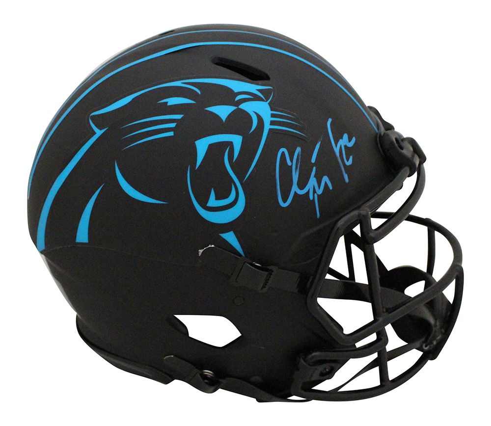 Christian McCaffrey Signed Carolina Panthers Authentic Eclipse Helmet BAS