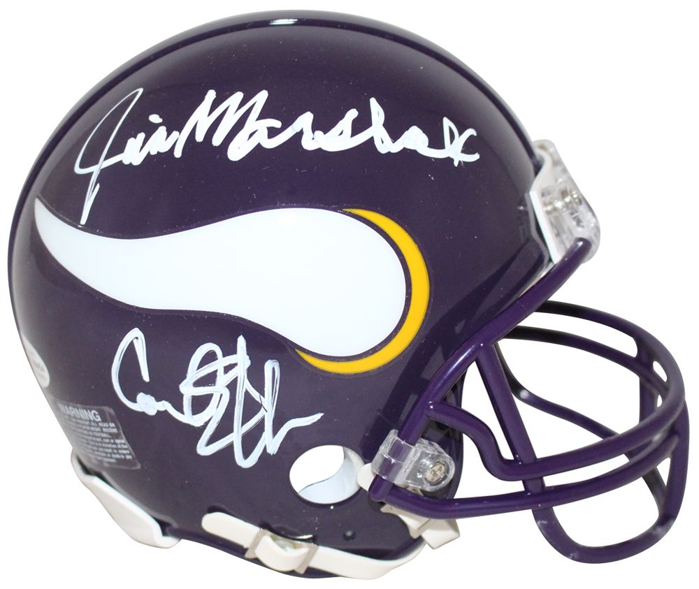 Purple People Eaters Autographed Minnesota Vikings Mini Helmet PPE BAS