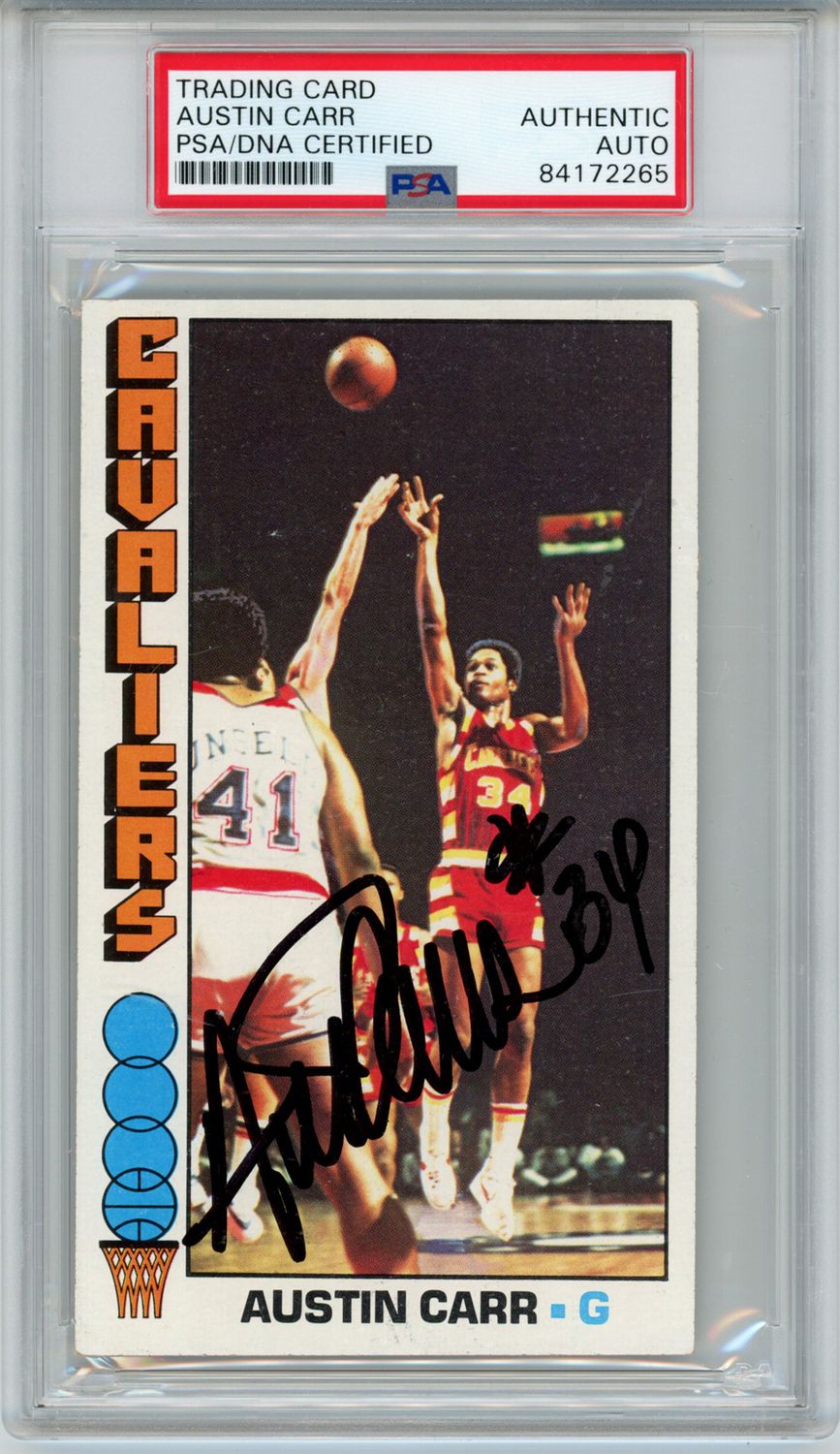 Austin Carr Autographed Cavaliers 1969 Topps #53 Trading Card PSA Slab