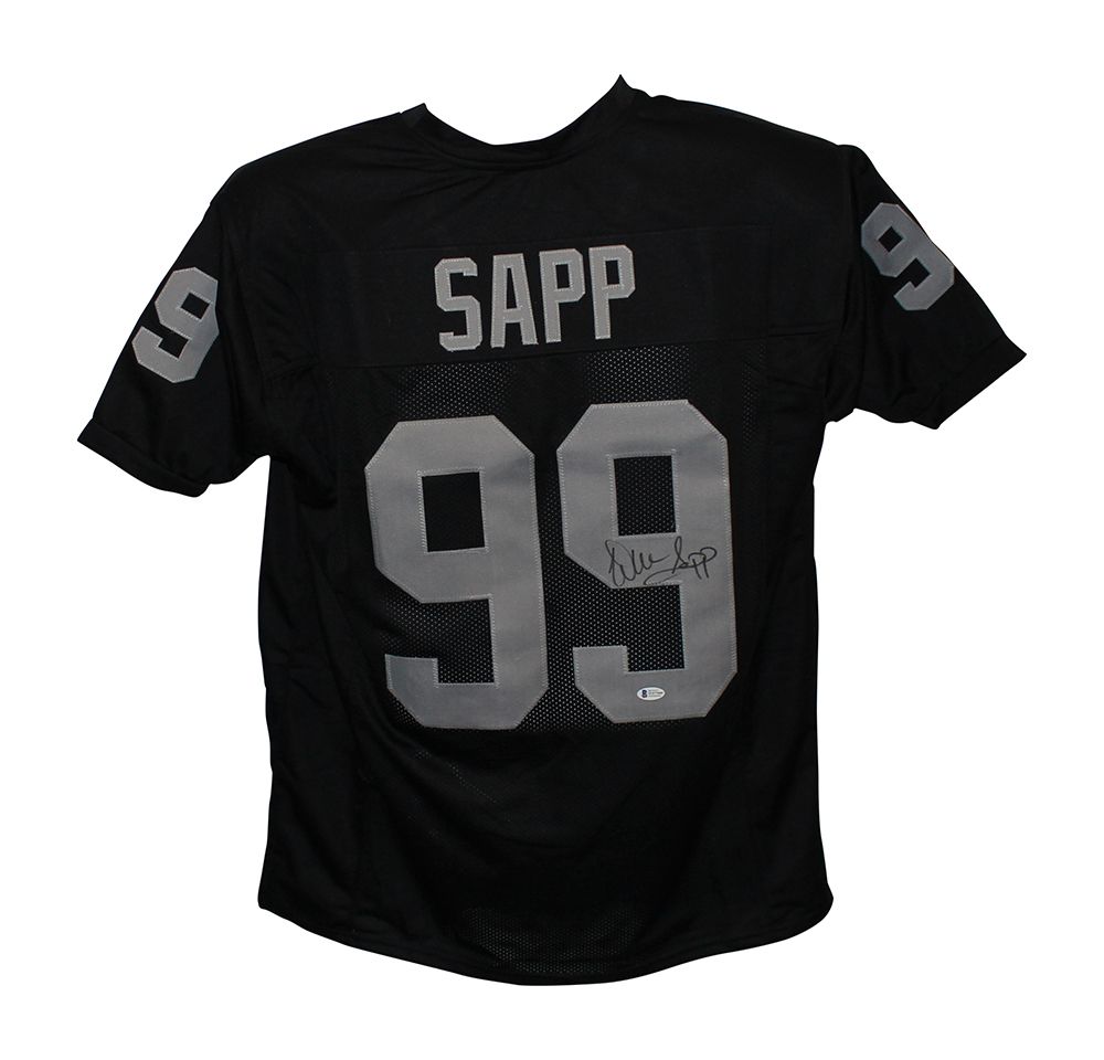Warren Sapp Autographed/Signed Pro Style Black XL Jersey HOF BAS