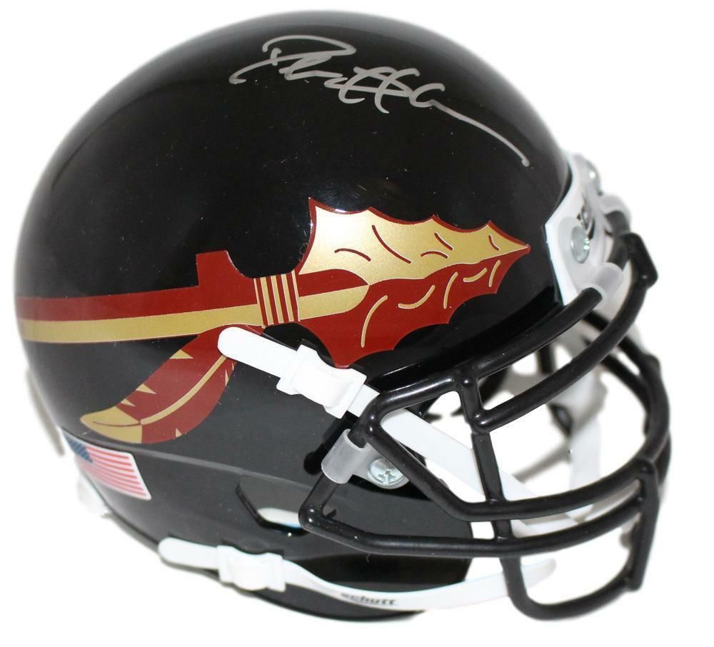Deion Sanders Autographed Florida State Seminoles Schutt Mini Helmet BAS